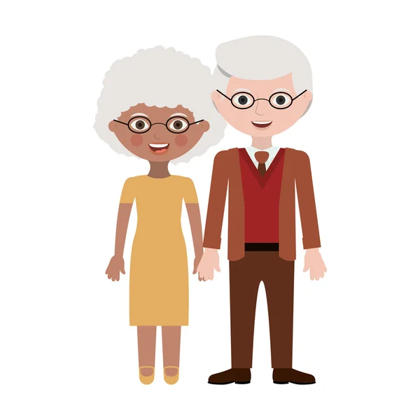 Стара жінка і чоловік мультфільм — стоковий вектор