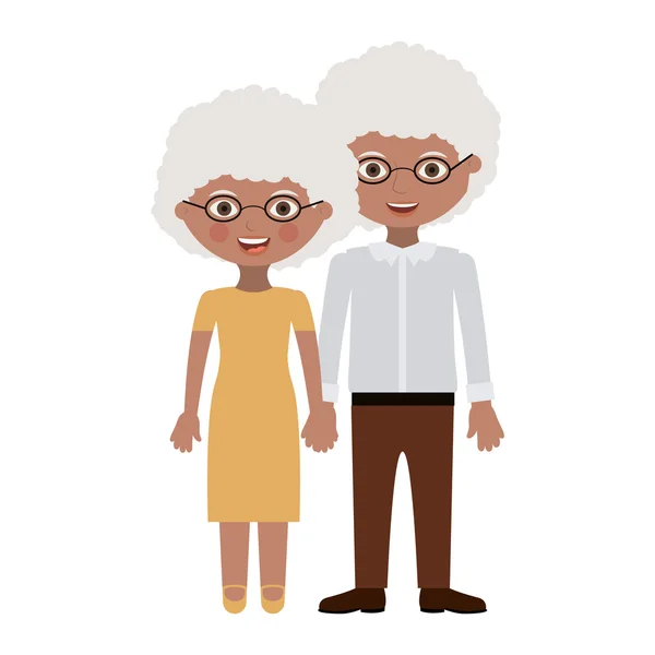Old woman and man cartoon — Stockový vektor