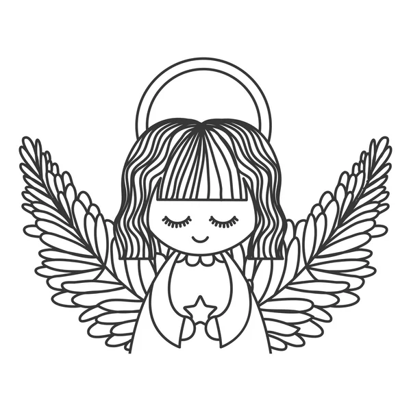 Lindo icono de ángel — Vector de stock