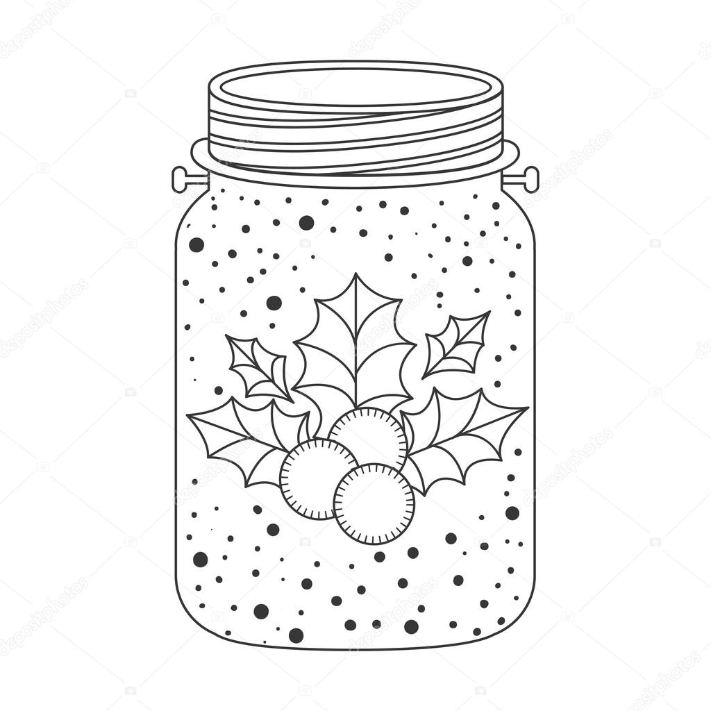 Einmachglas Mit Weihnachten Holly Berry Dekoration Symbol