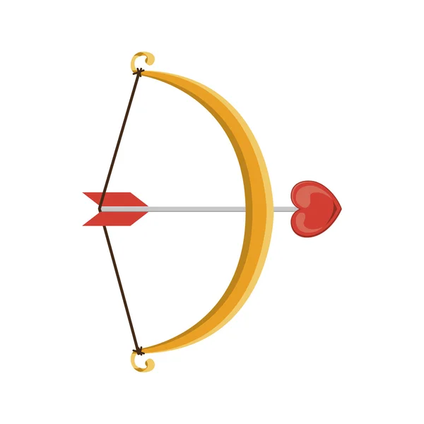 Archer weapon with heart symbol — Stockový vektor