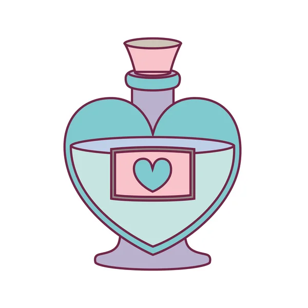 Garrafa de perfume amor — Vetor de Stock