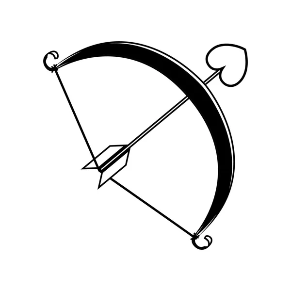 Archer weapon with heart symbol — Stockový vektor