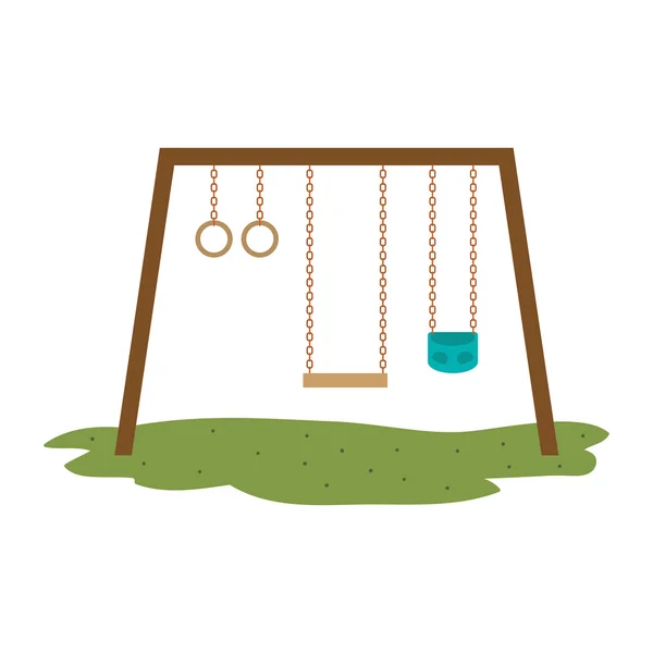 Swings playground design — Stock Vector