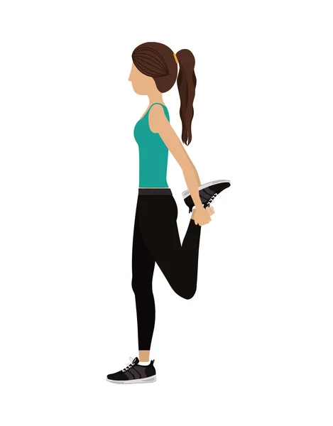 Entrenamiento de mujer fitness — Vector de stock