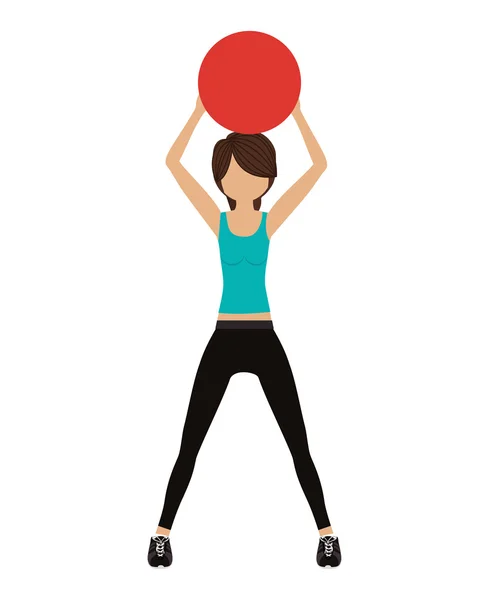 Entrenamiento de mujer fitness — Vector de stock