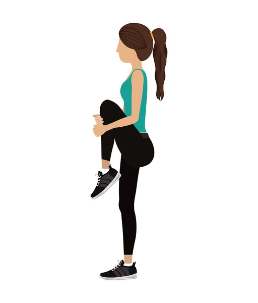 Entrenamiento de mujer fitness — Vector de stock