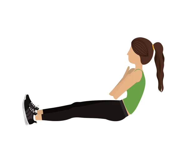 Entrenamiento de mujer fitness — Vector de stock