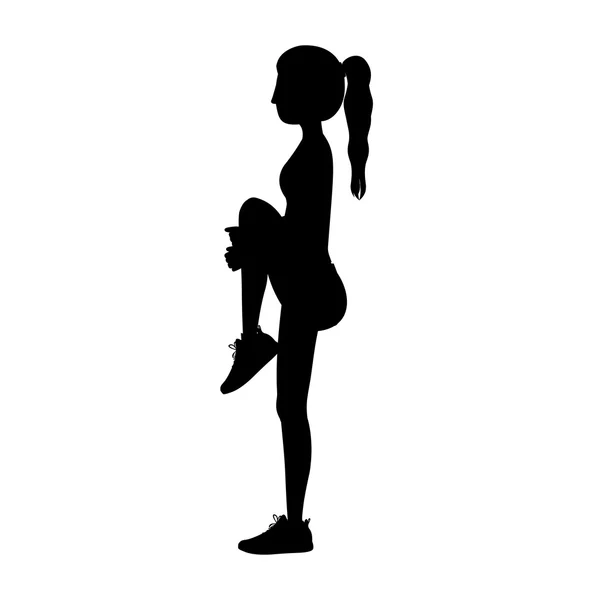 Entrenamiento de mujer fitness — Vector de stock