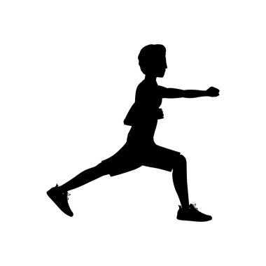siluet adam dövüş sanatları bacak yumruk ile flex