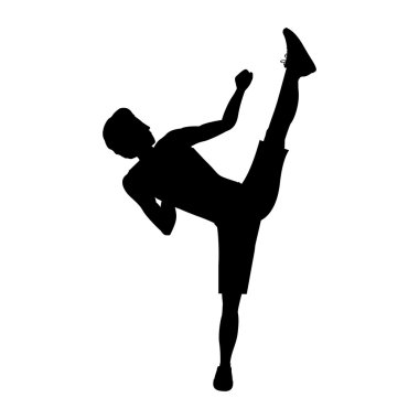 siluet adam dövüş sanatları yüksek tekme