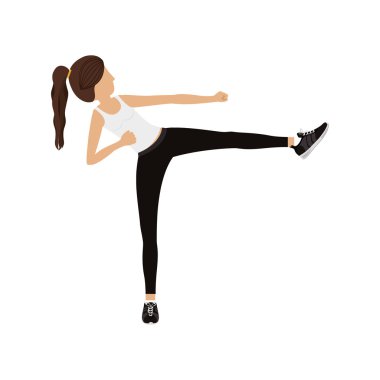 siluet renk kadın dövüş sanatları tekme