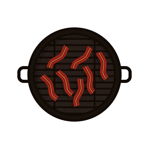 Alimentos grelhados com tiras de bacon — Vetor de Stock