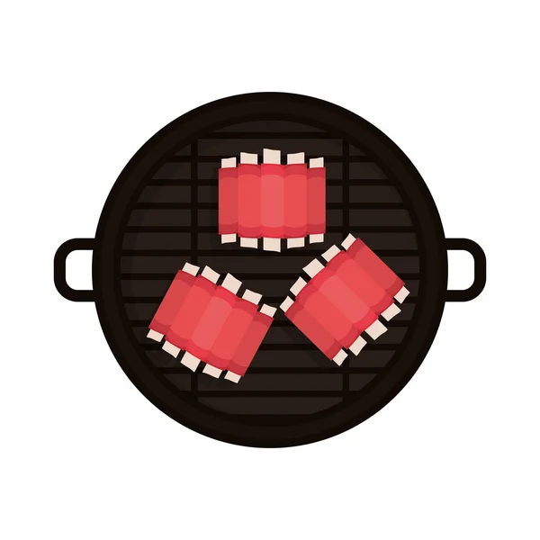 Food grilled with big rib — Stock vektor