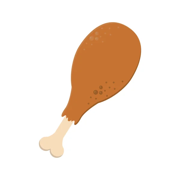 Silhueta cor com coxa de frango — Vetor de Stock
