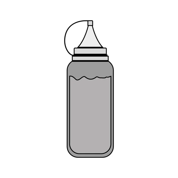 Silhouette gray scale bottle ketchup — ストックベクタ