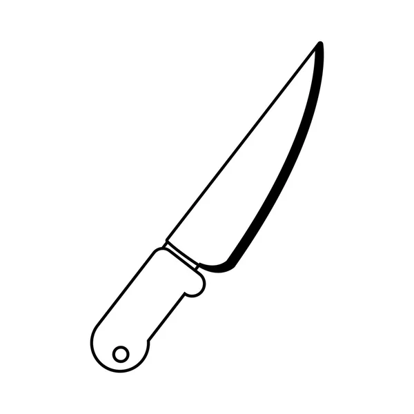 Silhouette black with butcher knife — Stockový vektor