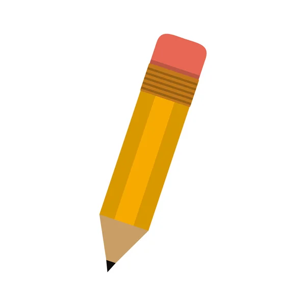 Маленький школьный карандаш с ластиком — стоковый вектор