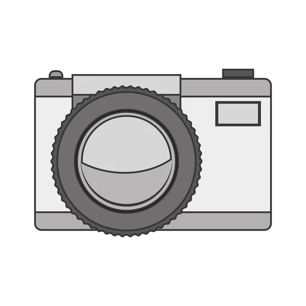Silhouette tech digital camera with flash — Stockový vektor