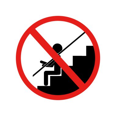 forbidden sign sitting down stairs clipart
