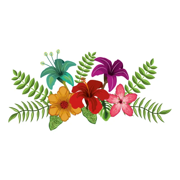 Tropikalne kwiaty projektu — Wektor stockowy