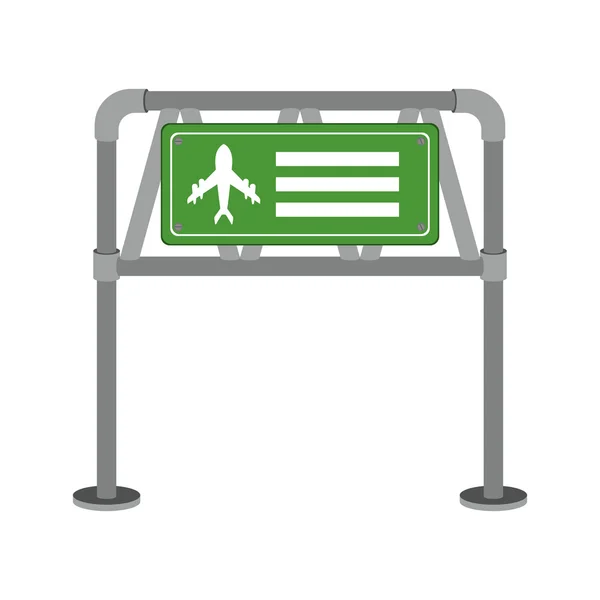 Green billboard entrance to the airport — ストックベクタ