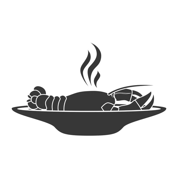 Silhouette dish with hot locust — Stockový vektor