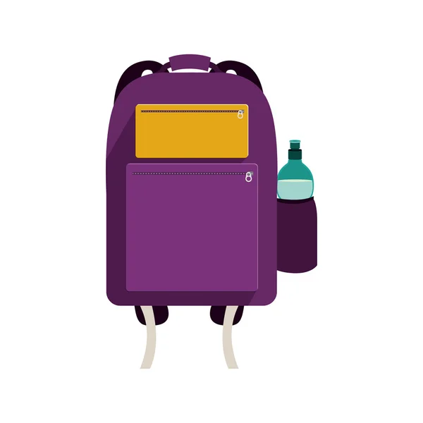 Подорожі спортивний портфель з кишеньковою пляшкою — стоковий вектор