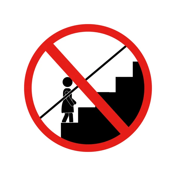 Prohibited children alone down the stairs — ストックベクタ