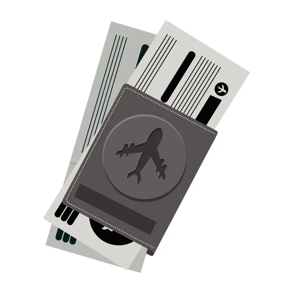 Silhouet vliegtickets grijs schaal — Stockvector