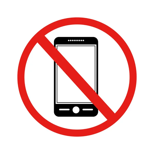 Icon with sign prohibited cellphone — ストックベクタ