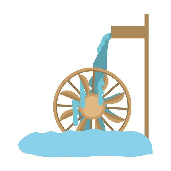 Значок водяной мельницы — стоковый вектор