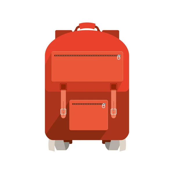 Travel big suitcase with wheels and handle — Stock vektor