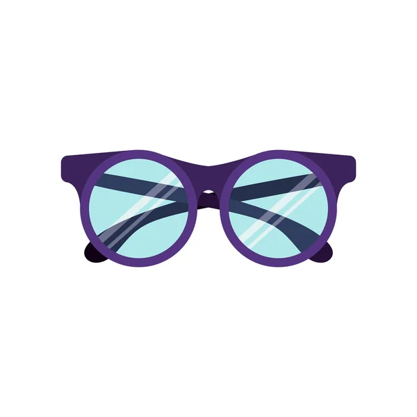 Graphic with circular lens glasses purple — ストックベクタ