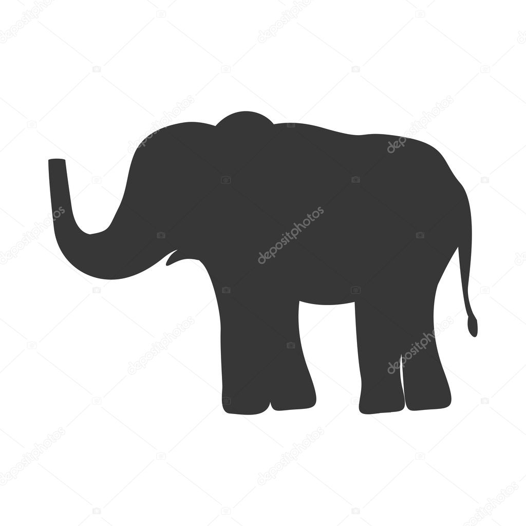 silhouette with elephant wild animal