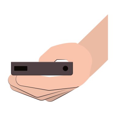 Akıllı telefonu tutan el.