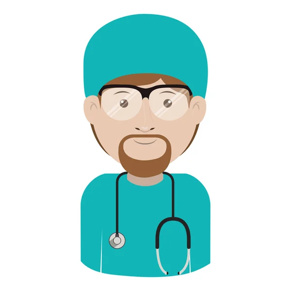 Avatar hombre doctor — Vector de stock