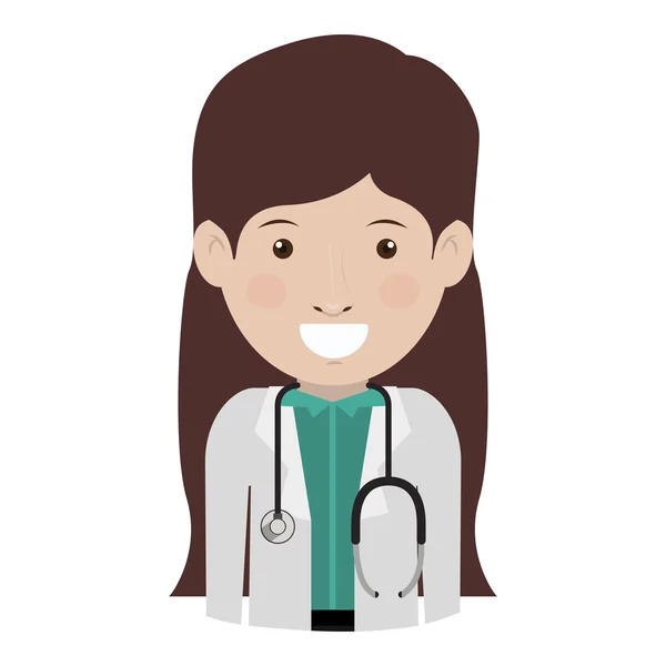 Mujer avatar médico — Vector de stock