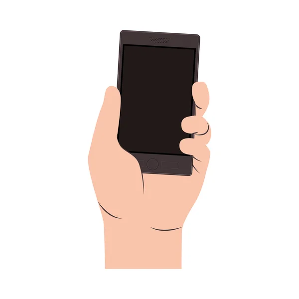 Mão segurando um smartphone — Vetor de Stock