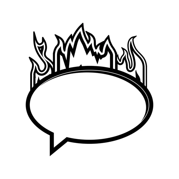 Flames with speech bubble — ストックベクタ