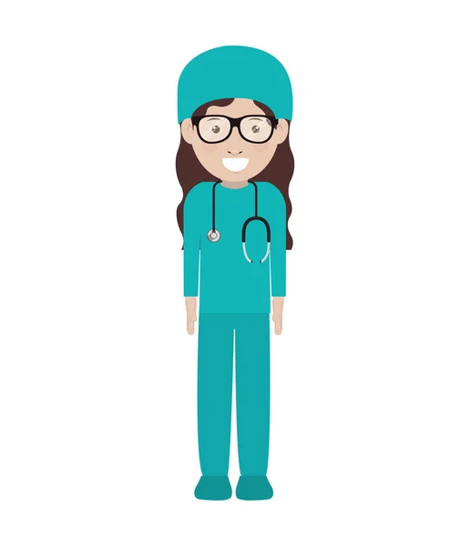 Mujer avatar médico — Vector de stock