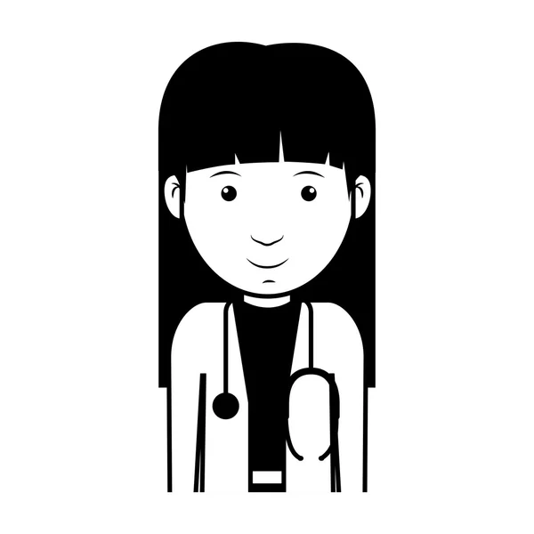 Mujer avatar médico — Vector de stock