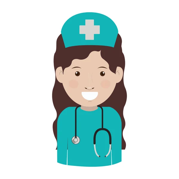 Avatar mulher enfermeira médica — Vetor de Stock