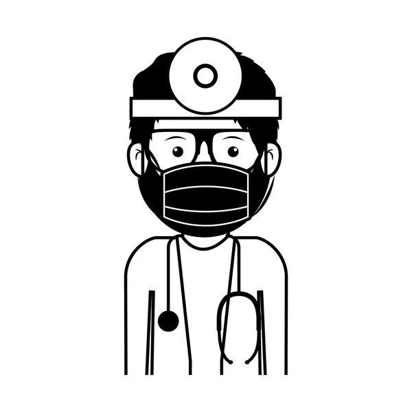 Avatar homem médico — Vetor de Stock