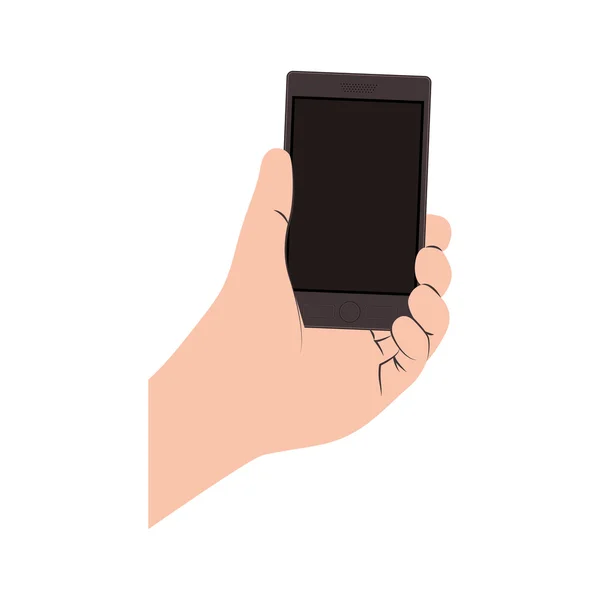 Mão segurando um smartphone — Vetor de Stock