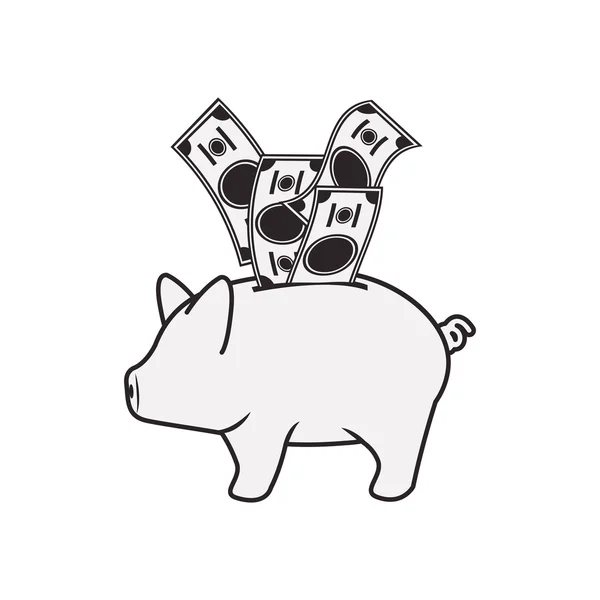 Icône Tirelire cochon — Image vectorielle