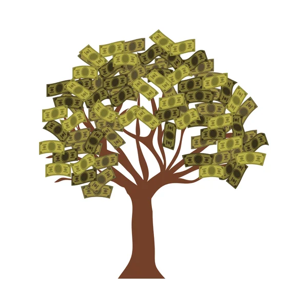 Money bills tree — Stock vektor