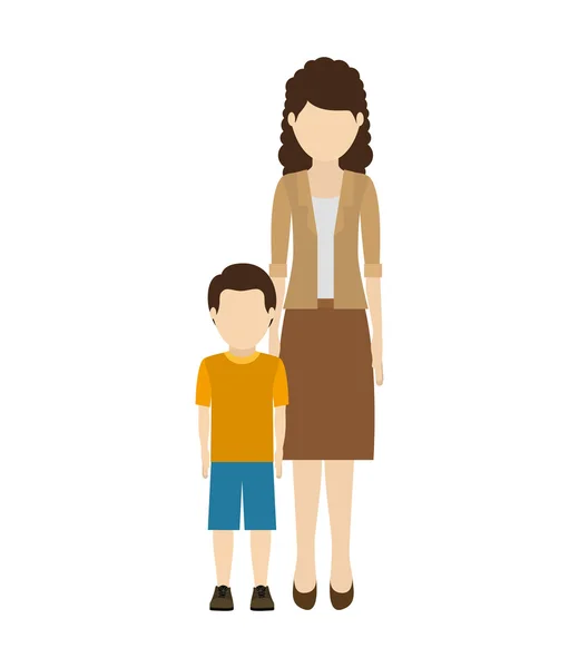 Mère et fils design — Image vectorielle