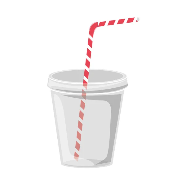 ストロー付きのプラスチックカップ — ストックベクタ