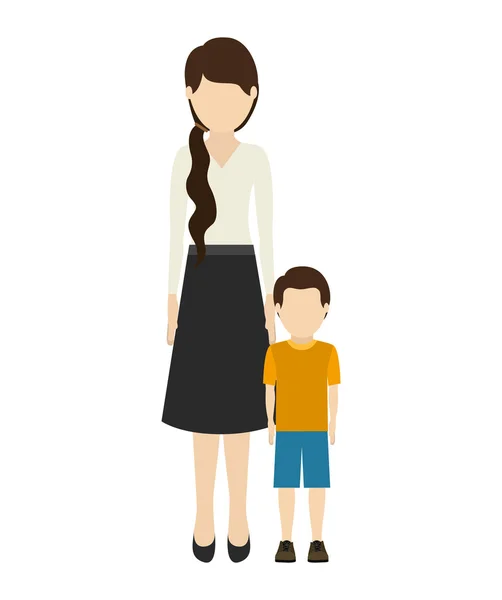 母亲和儿子的设计 — 图库矢量图片